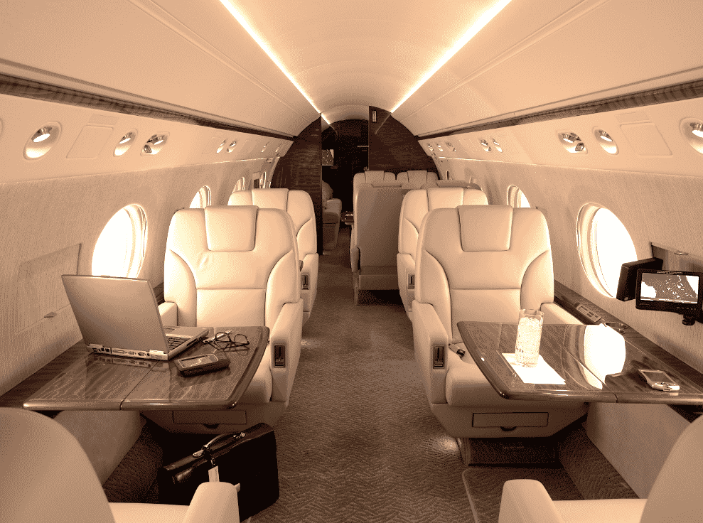 G550 jet privé intérieur