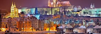 location jet privé : Prague la nuit, château illuminé