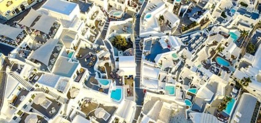 Santorin vue du ciel